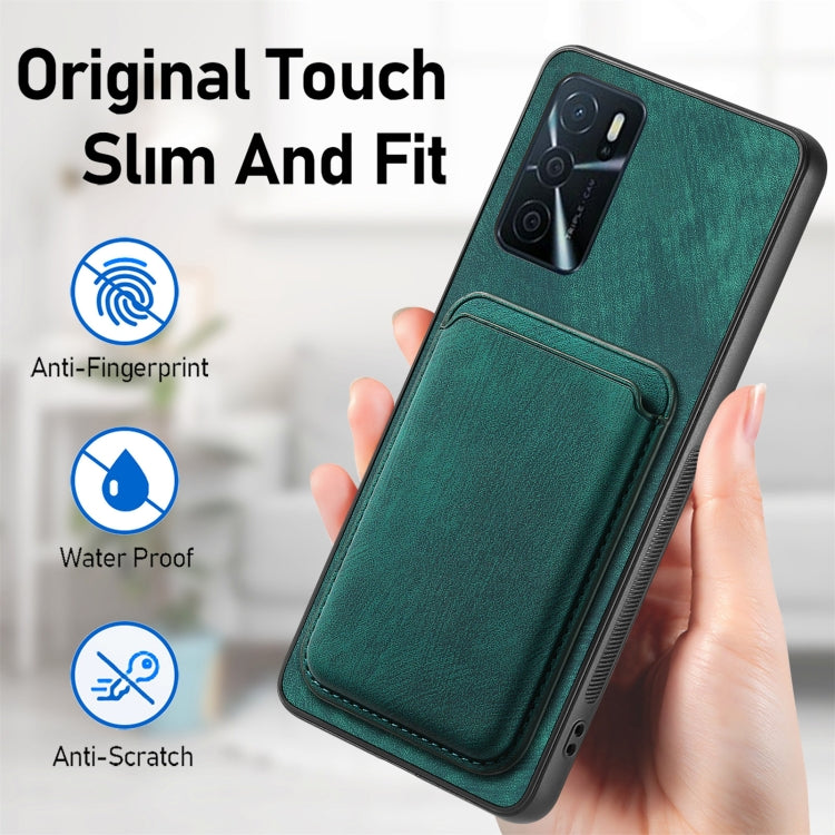 For OPPO Reno7 5G Retro Leather Card Bag Magnetic Phone Case(Green) - free shipping - PMC TechLife - Order now!