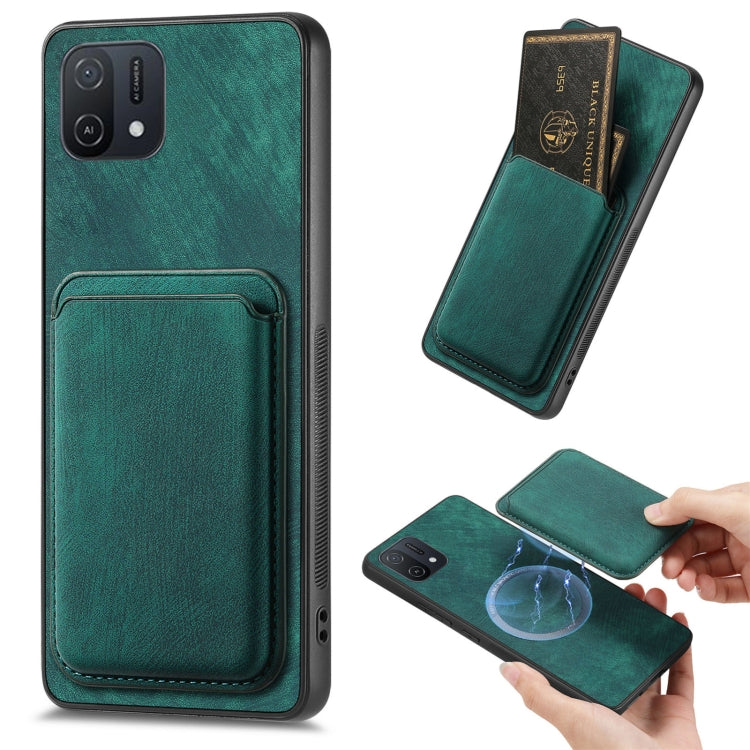 For OPPO A16K Retro Leather Card Bag Magnetic Phone Case(Green) - free shipping - PMC TechLife - Order now!
