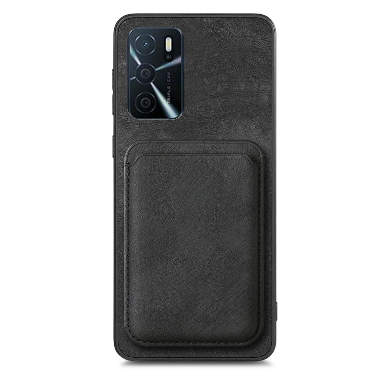 For OPPO Reno6 Z Retro Leather Card Bag Magnetic Phone Case(Black) - OPPO Cases by PMC Jewellery | Online Shopping South Africa | PMC Jewellery | Buy Now Pay Later Mobicred