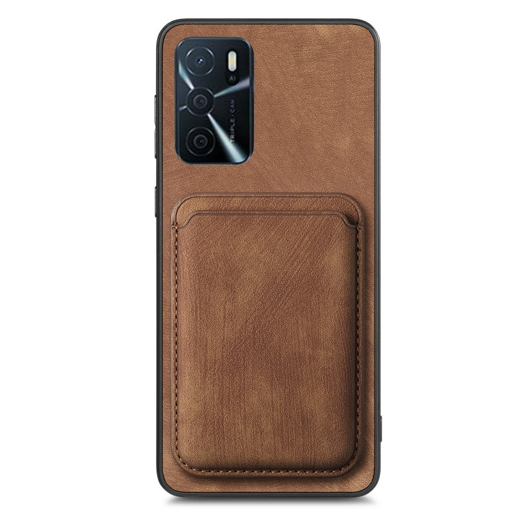 For OPPO Reno5 5G Retro Leather Card Bag Magnetic Phone Case(Brown) - OPPO Cases by PMC Jewellery | Online Shopping South Africa | PMC Jewellery | Buy Now Pay Later Mobicred