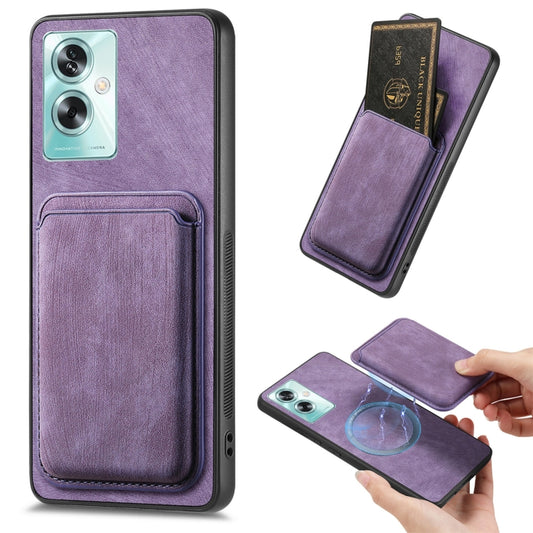 For OPPO A79 5G Retro Leather Card Bag Magnetic Phone Case(Purple) - OPPO Cases by PMC Jewellery | Online Shopping South Africa | PMC Jewellery | Buy Now Pay Later Mobicred