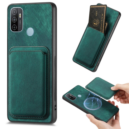 For OPPO A53 / A53S Retro Leather Card Bag Magnetic Phone Case(Green) - OPPO Cases by PMC Jewellery | Online Shopping South Africa | PMC Jewellery | Buy Now Pay Later Mobicred