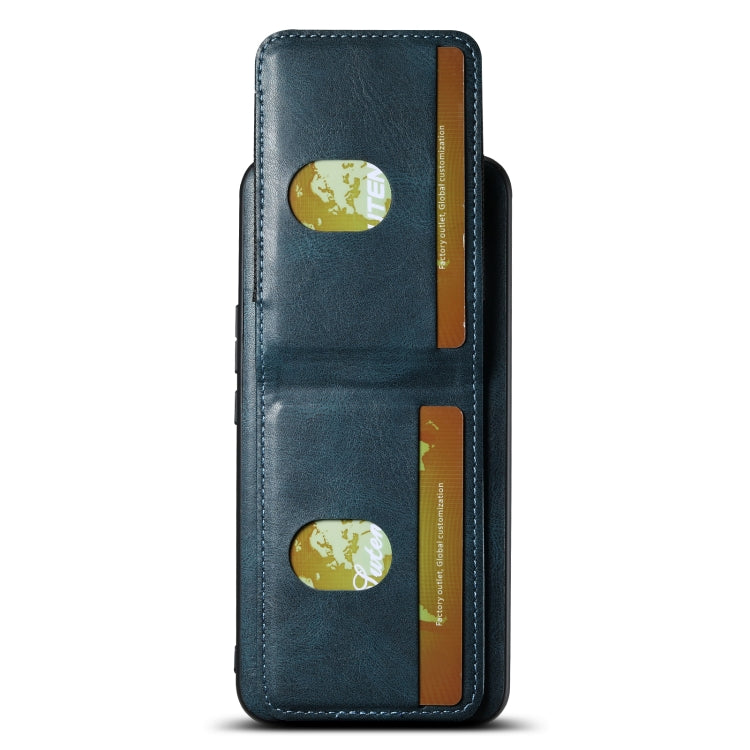 For Honor Magic6 Pro Suteni H03 Oil Wax Leather Wallet Stand Back Phone Case(Blue) - Honor Cases by Suteni | Online Shopping South Africa | PMC Jewellery | Buy Now Pay Later Mobicred