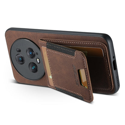 For Honor Magic6 Pro Suteni H03 Litchi Leather Card Bag Stand Back Phone Case(Brown) - Honor Cases by Suteni | Online Shopping South Africa | PMC Jewellery | Buy Now Pay Later Mobicred