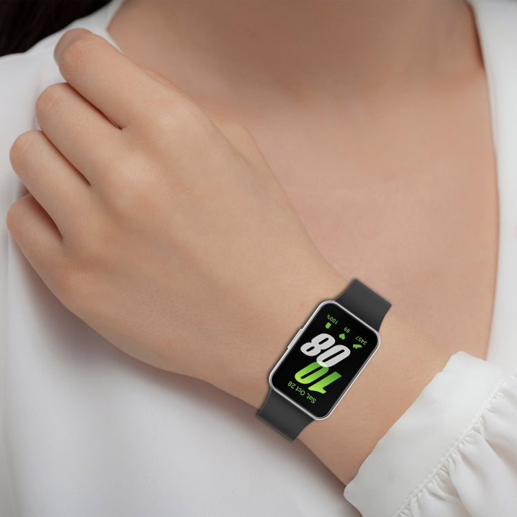 For Samsung Galaxy Fit 3 SM-R390 Solid Color Buckle Silicone Watch Band(Black) - Watch Bands by PMC TechLife | Online Shopping South Africa | PMC TechLife