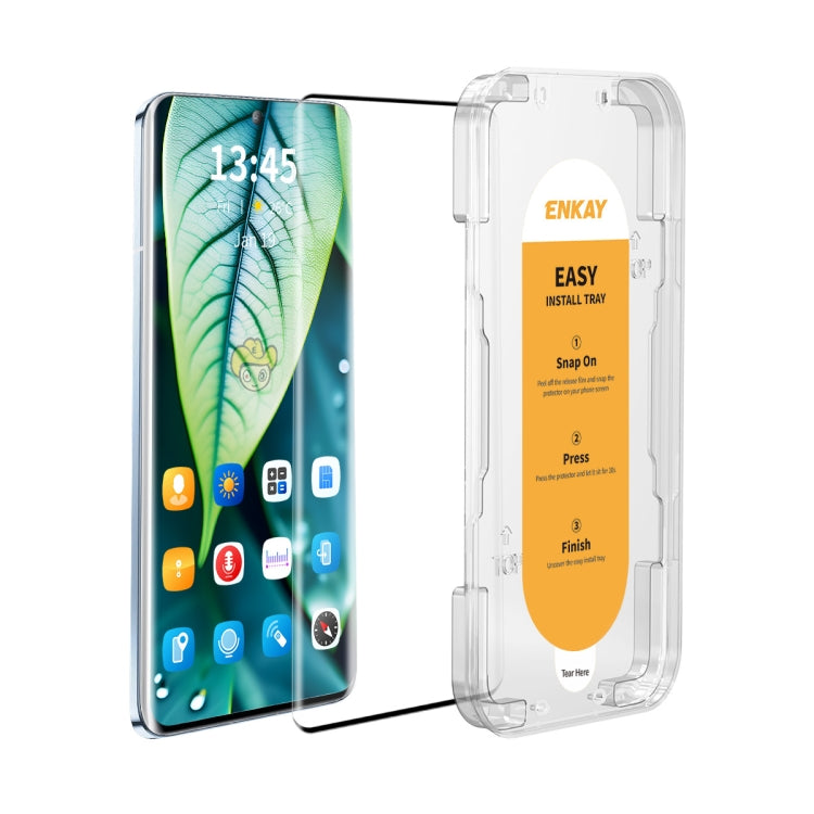 For vivo X100 / X100 Pro ENKAY Easy Install Hot Bending Full Coverage Side Glue Tempered Glass Film - X100 Pro Tempered Glass by ENKAY | Online Shopping South Africa | PMC Jewellery | Buy Now Pay Later Mobicred