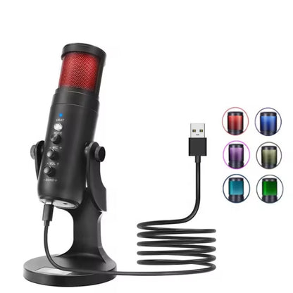 JMARY MC-PW9 USB Cable Microphone Voice Recording Tool RGB Light - Microphone by Jmary | Online Shopping South Africa | PMC Jewellery | Buy Now Pay Later Mobicred