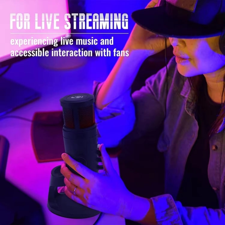 JMARY MC-PW9 USB Cable Microphone Voice Recording Tool RGB Light - Microphone by Jmary | Online Shopping South Africa | PMC TechLife | Buy Now Pay Later Mobicred