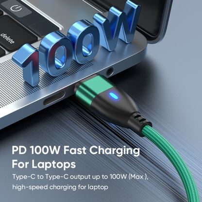 ENKAY 3 in 1 PD100W Type-C to Type-C / 8 Pin / Micro USB Magnetic Fast Charging Cable, Cable Length:1.8m(Green) - Charging Cable & Head by ENKAY | Online Shopping South Africa | PMC Jewellery | Buy Now Pay Later Mobicred