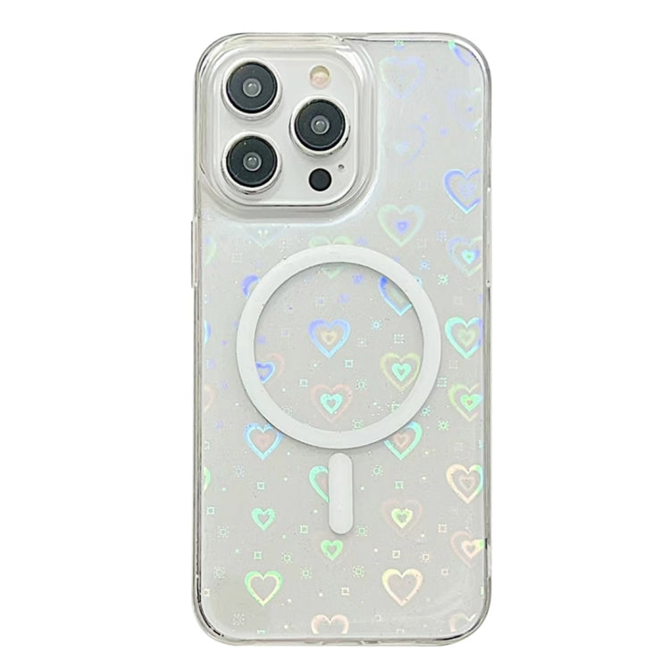 For iPhone 14 Pro Laser Love MagSafe TPU Phone Case(Transparent) - free shipping - PMC TechLife - Order now!