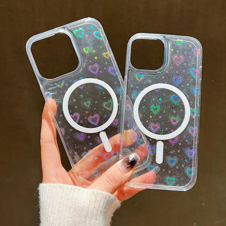 For iPhone 14 Pro Laser Love MagSafe TPU Phone Case(Transparent) - free shipping - PMC TechLife - Order now!