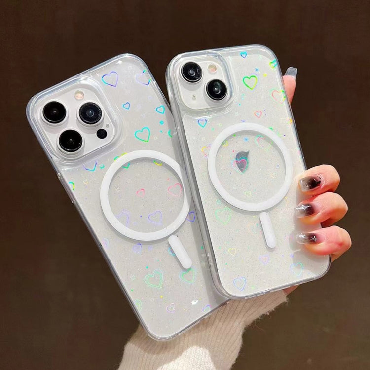 For iPhone 14 Pro Max Laser Love MagSafe TPU Phone Case(Transparent) - free shipping - PMC TechLife - Order now!