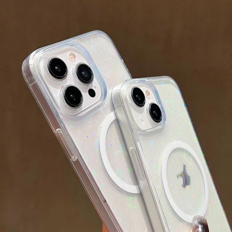For iPhone 13 Laser Love MagSafe TPU Phone Case(Transparent) - iPhone 13 Cases by PMC TechLife | Online Shopping South Africa | PMC TechLife