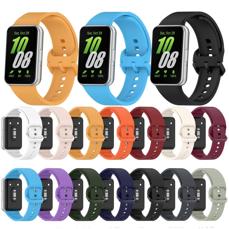 For Samsung Galaxy Fit 3 Solid Color Colorful Buckle Silicone Watch Band(Pink) - Watch Bands by PMC TechLife | Online Shopping South Africa | PMC TechLife