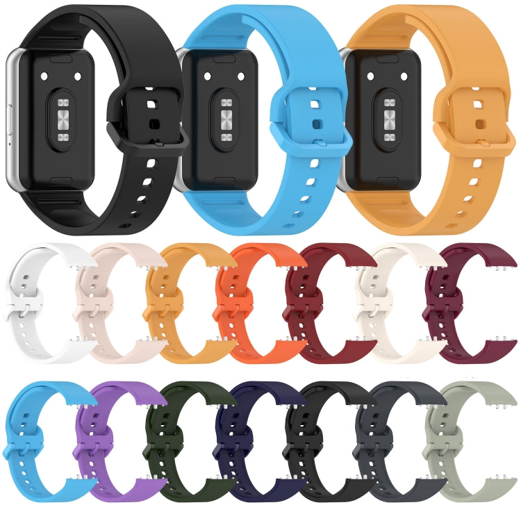 For Samsung Galaxy Fit 3 Solid Color Colorful Buckle Silicone Watch Band(Wine Red) - Watch Bands by PMC TechLife | Online Shopping South Africa | PMC TechLife