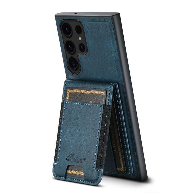 For Samsung Galaxy S24 Ultra 5G Suteni H17 Oil Eax Leather Detachable Wallet Phone Case(Blue) - Galaxy S24 Ultra 5G Cases by Suteni | Online Shopping South Africa | PMC Jewellery | Buy Now Pay Later Mobicred