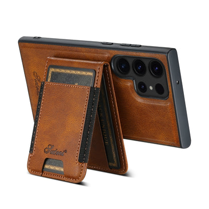 For Samsung Galaxy S23 Ultra 5G Suteni H17 Oil Eax Leather Detachable Wallet Phone Case(Brown) - Galaxy S23 Ultra 5G Cases by Suteni | Online Shopping South Africa | PMC Jewellery | Buy Now Pay Later Mobicred