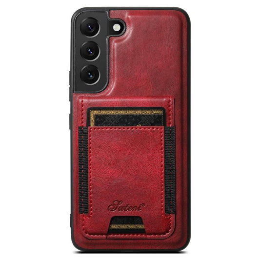 For Samsung Galaxy S25+ 5G Suteni H17 Oil Eax Leather MagSafe Detachable Wallet Phone Case(Red) - Galaxy S25+ 5G Cases by Suteni | Online Shopping South Africa | PMC Jewellery | Buy Now Pay Later Mobicred