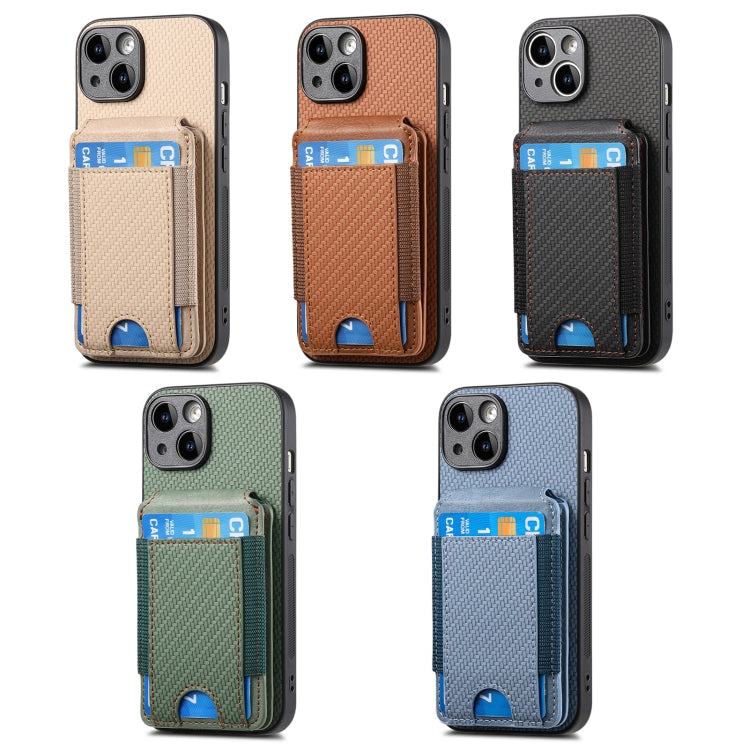 For iPhone 16 Plus Carbon Fiber Vertical Flip Wallet Stand Phone Case(Green) - free shipping - PMC Jewellery - Order now!