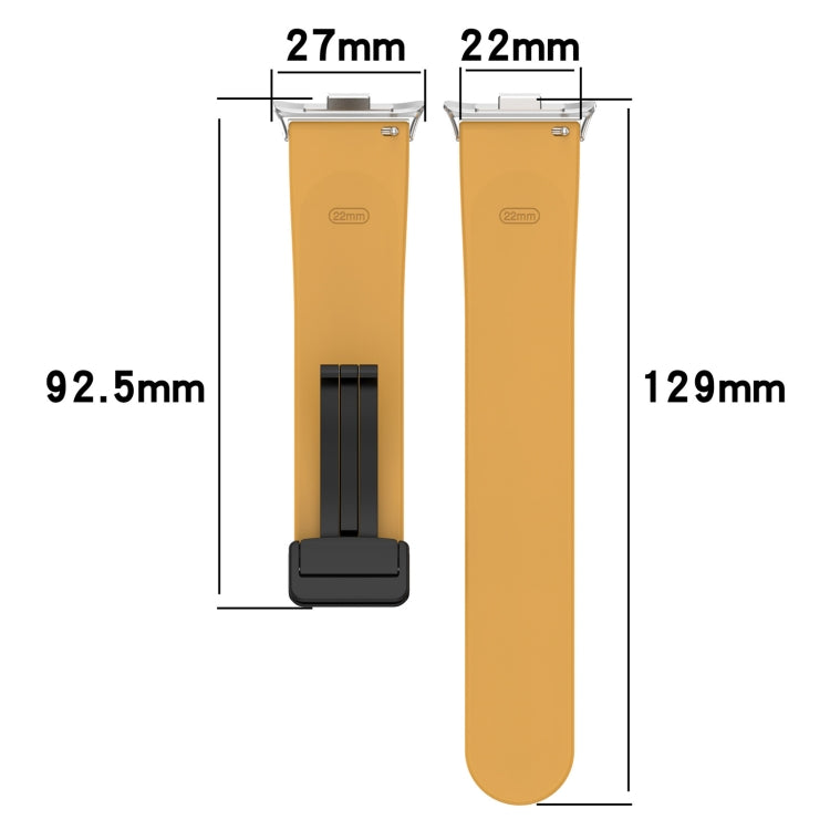 For Redmi Watch 4 Groove Folding Magnetic Buckle Silicone Watch Band(White) - Watch Bands by PMC TechLife | Online Shopping South Africa | PMC TechLife