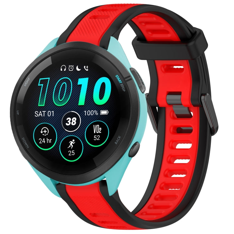 For Garmin Forerunner 265 22mm Two Color Textured Silicone Watch Band(Red+Black) - free shipping - PMC TechLife - Order now!