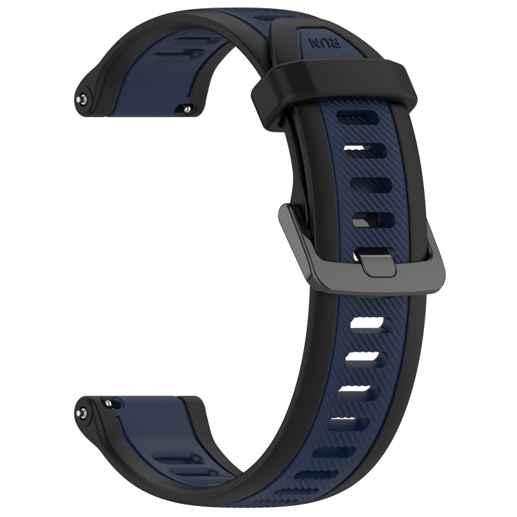 For Amazfit GTR 3 Pro 22mm Two-Color Textured Silicone Watch Band(Midnight Blue+Black) - Watch Bands by PMC Jewellery | Online Shopping South Africa | PMC Jewellery