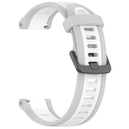 For Amazfit GTR 3 Pro 22mm Two-Color Textured Silicone Watch Band(White+Grey) - Watch Bands by PMC Jewellery | Online Shopping South Africa | PMC Jewellery