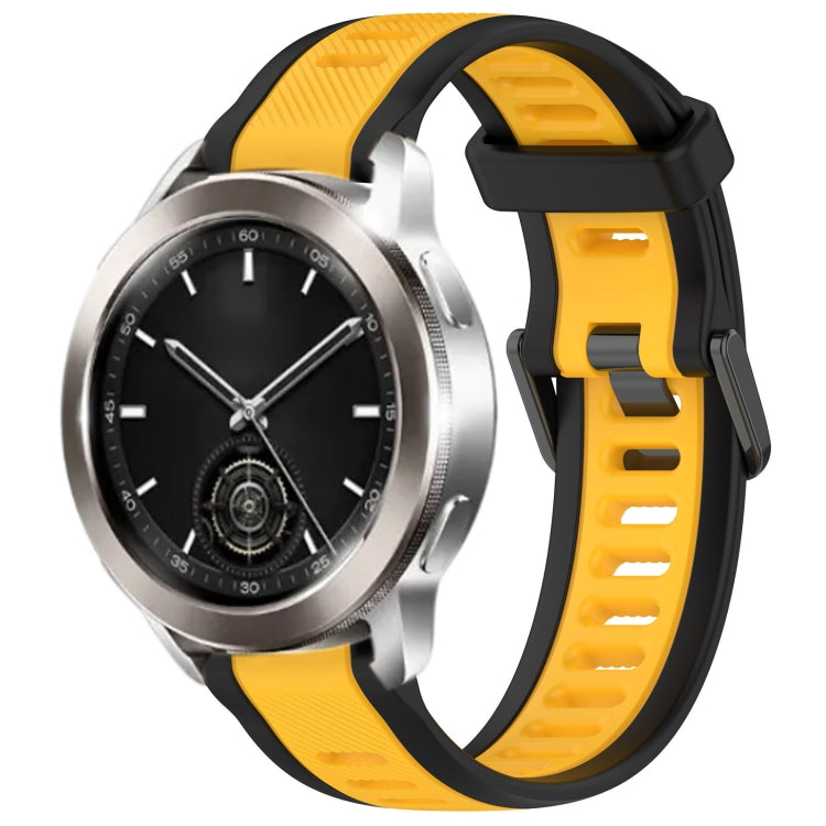 For Xiaomi Watch S3 22mm Two Color Textured Silicone Watch Band(Yellow+Black) - Watch Bands by PMC Jewellery | Online Shopping South Africa | PMC Jewellery