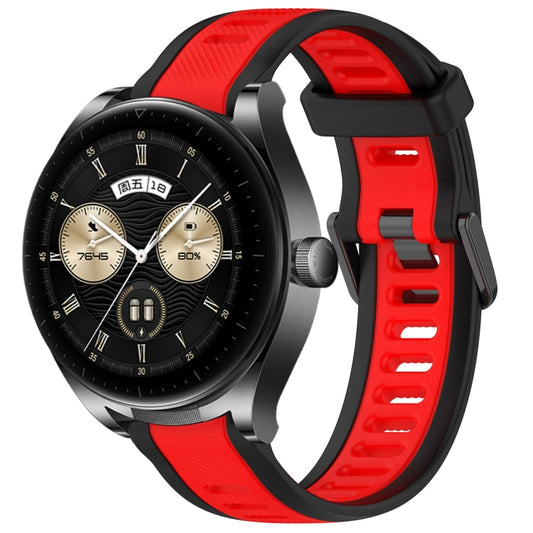 For Huawei Watch Buds 22mm Two Color Textured Silicone Watch Band(Red+Black) - Watch Bands by PMC Jewellery | Online Shopping South Africa | PMC Jewellery