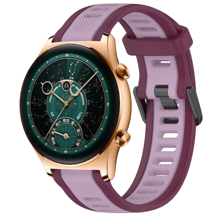 For Honor Watch  GS 4 22mm Two Color Textured Silicone Watch Band(Purple) - Watch Bands by PMC Jewellery | Online Shopping South Africa | PMC Jewellery