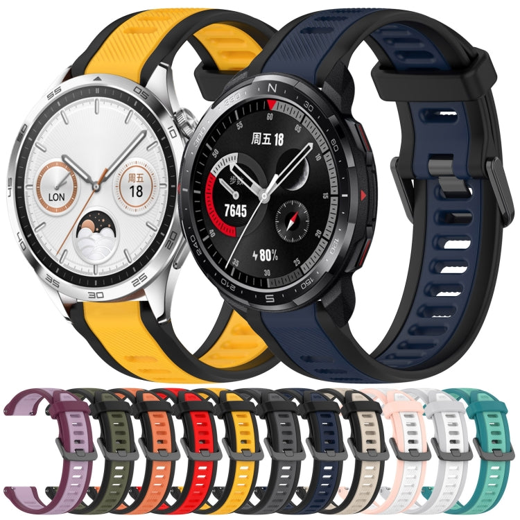 For Huawei GT2 Pro 22mm Two Color Textured Silicone Watch Band(Midnight Blue+Black) - Watch Bands by PMC Jewellery | Online Shopping South Africa | PMC Jewellery