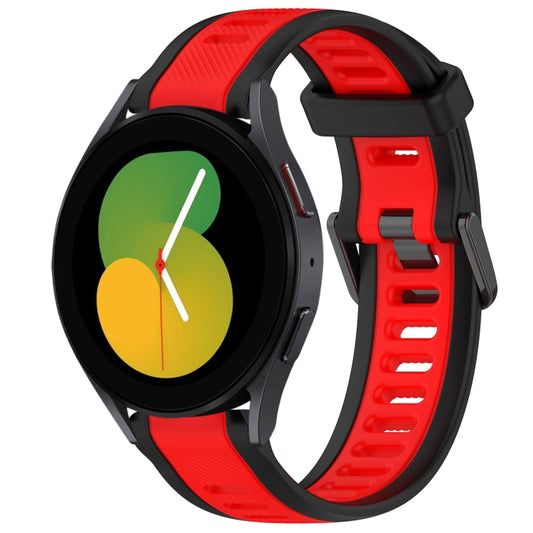 For Samsung Galaxy Watch 5  40mm 20mm Two Color Textured Silicone Watch Band(Red+Black) - Watch Bands by PMC Jewellery | Online Shopping South Africa | PMC Jewellery