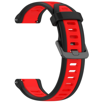 For Garmin Forerunner 165 Music 20mm Two Color Textured Silicone Watch Band(Red+Black) - Watch Bands by PMC Jewellery | Online Shopping South Africa | PMC Jewellery