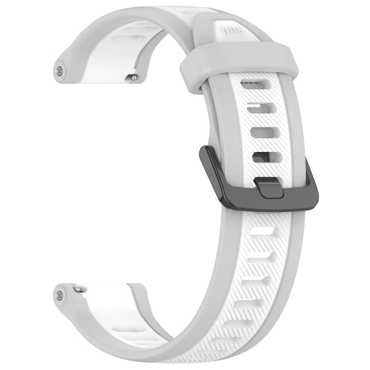 For Garmin Vivoactive 3 20mm Two Color Textured Silicone Watch Band(White+Grey) - Watch Bands by PMC Jewellery | Online Shopping South Africa | PMC Jewellery