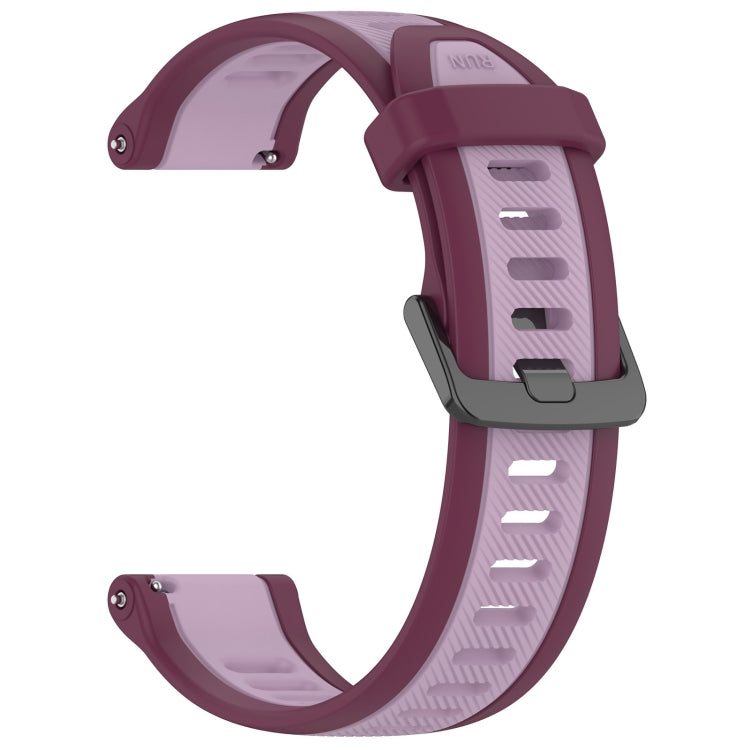 For Garmin Forerunner 55 20mm Two Color Textured Silicone Watch Band(Purple) - Watch Bands by PMC TechLife | Online Shopping South Africa | PMC TechLife