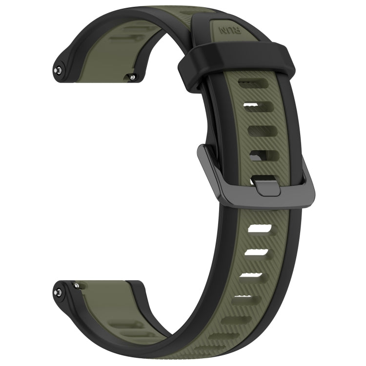 For Garmin Venu SQ 20mm Two Color Textured Silicone Watch Band(Green+Black) - Watch Bands by PMC Jewellery | Online Shopping South Africa | PMC Jewellery