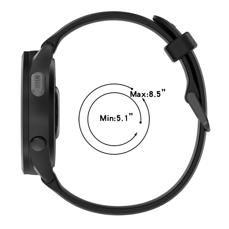 For Garmin Vivoactive 4S 18mm Two Color Textured Silicone Watch Band(Midnight Blue+Black) - Watch Bands by PMC TechLife | Online Shopping South Africa | PMC TechLife