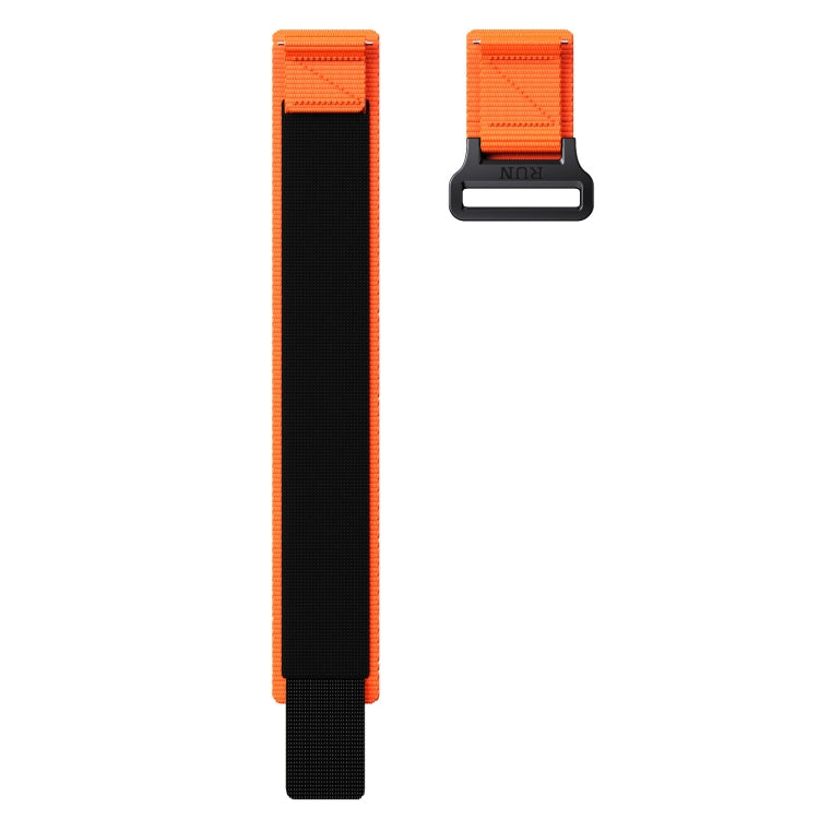 20mm Two Color Nylon Canvas Hook And Loop Fastener Watch Band(Orange+Black) - 20mm Bands by PMC TechLife | Online Shopping South Africa | PMC TechLife