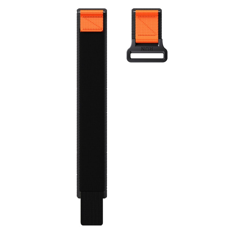 20mm Two Color Nylon Canvas Hook And Loop Fastener Watch Band(Black+Orange) - 20mm Bands by PMC Jewellery | Online Shopping South Africa | PMC Jewellery