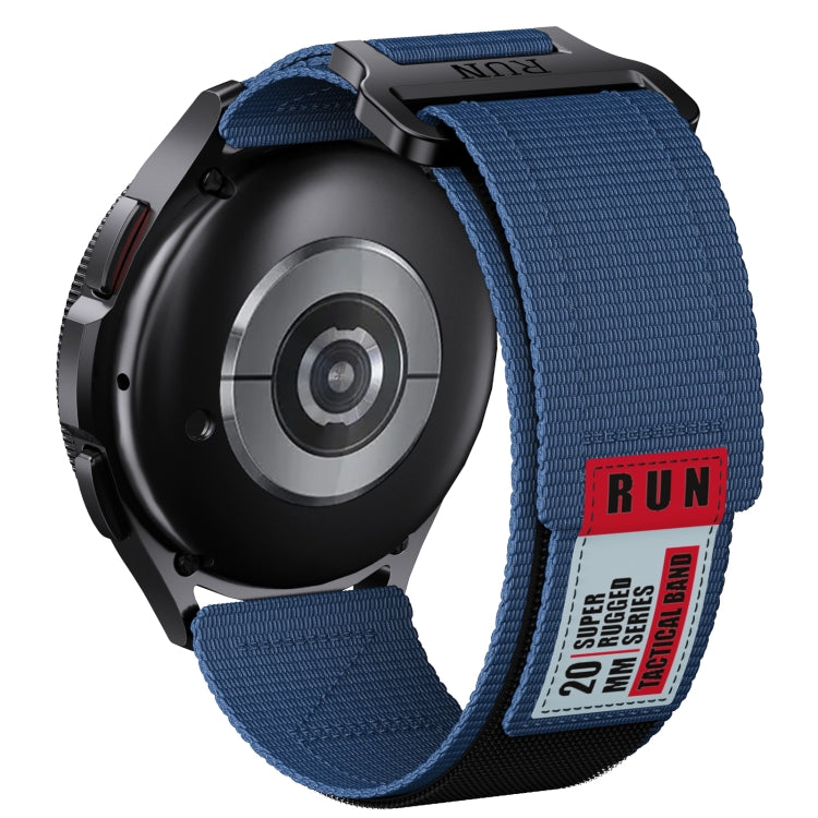 20mm Two Color Nylon Canvas Hook And Loop Fastener Watch Band(Blue+Red) - 20mm Bands by PMC TechLife | Online Shopping South Africa | PMC TechLife