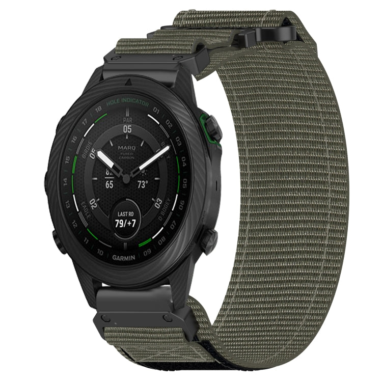 For Garmin MARQ Golfer 22mm Nylon Hook And Loop Fastener Watch Band(Grey) - Watch Bands by PMC TechLife | Online Shopping South Africa | PMC TechLife