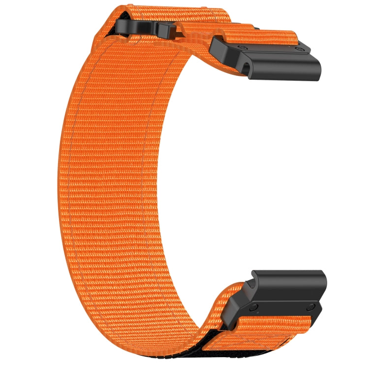 For Garmin Quatix 7 Pro 22mm Nylon Hook And Loop Fastener Watch Band(Orange) - Watch Bands by PMC Jewellery | Online Shopping South Africa | PMC Jewellery