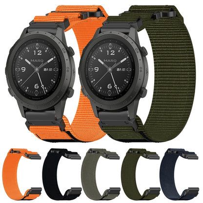 For Garmin Fenix 6 22mm Nylon Hook And Loop Fastener Watch Band(Army Green) - Watch Bands by PMC Jewellery | Online Shopping South Africa | PMC Jewellery