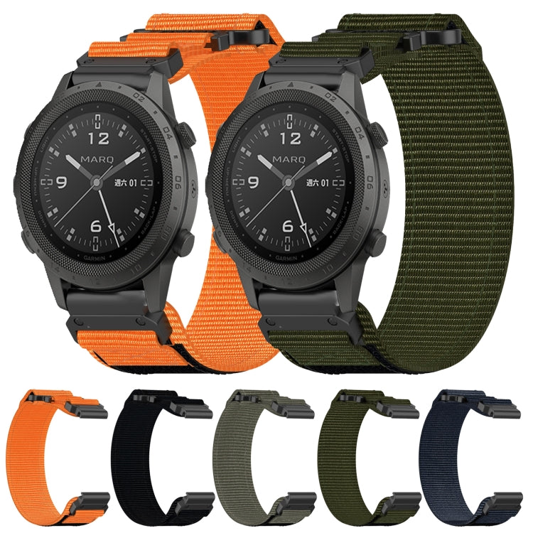 For Garmin Fenix 6 22mm Nylon Hook And Loop Fastener Watch Band(Orange) - Watch Bands by PMC TechLife | Online Shopping South Africa | PMC TechLife