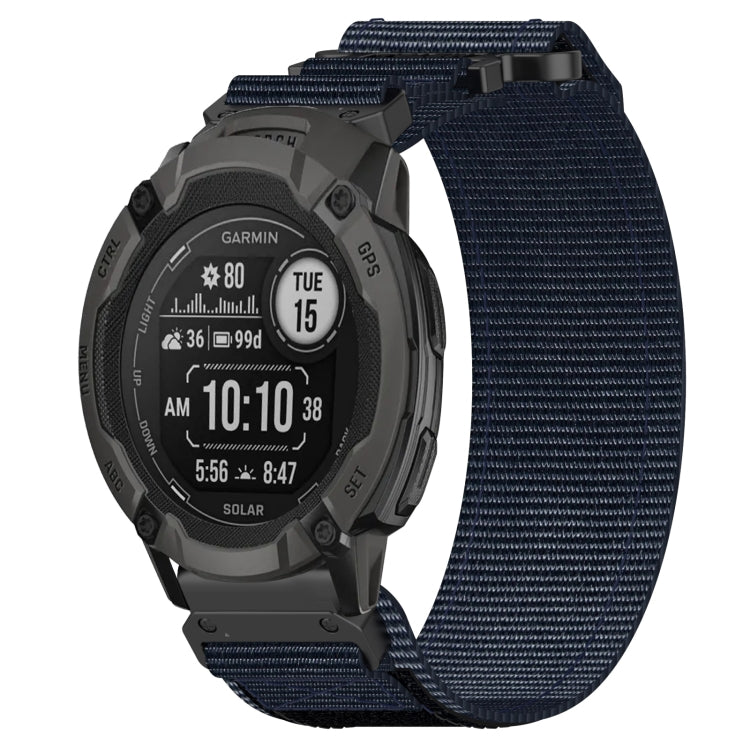 For Garmin Instinct 2X Solar 26mm Nylon Hook And Loop Fastener Watch Band(Blue) - Watch Bands by PMC TechLife | Online Shopping South Africa | PMC TechLife