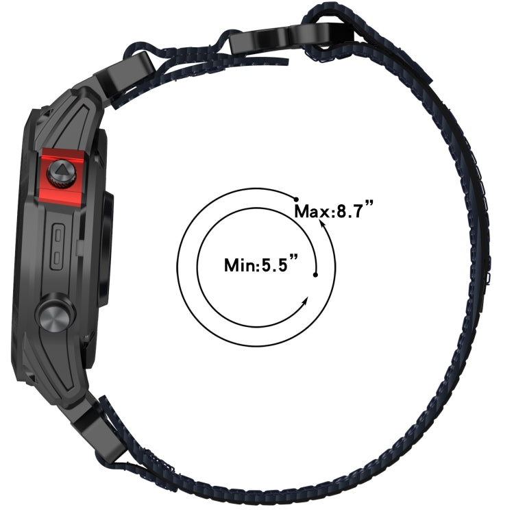 For Garmin Enduro 26mm Nylon Hook And Loop Fastener Watch Band(Black) - Watch Bands by PMC Jewellery | Online Shopping South Africa | PMC Jewellery