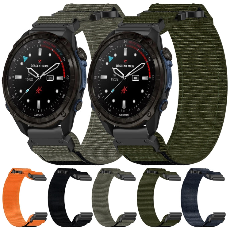 For Garmin Descent Mk3i 43mm 20mm Nylon Hook And Loop Fastener Watch Band(Orange) - Watch Bands by PMC TechLife | Online Shopping South Africa | PMC TechLife