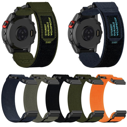 For Garmin Fenix 5S 20mm Nylon Hook And Loop Fastener Watch Band(Army Green) - Watch Bands by PMC Jewellery | Online Shopping South Africa | PMC Jewellery