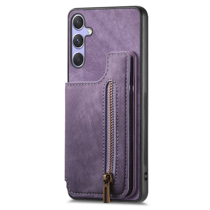 For Samsung Galaxy S25 Ultra 5G Retro Leather Zipper Wallet Back Phone Case(Purple) - Galaxy S25 Ultra 5G Cases by PMC Jewellery | Online Shopping South Africa | PMC Jewellery | Buy Now Pay Later Mobicred