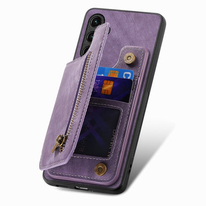 For Samsung Galaxy S25 Ultra 5G Retro Leather Zipper Wallet Back Phone Case(Purple) - Galaxy S25 Ultra 5G Cases by PMC Jewellery | Online Shopping South Africa | PMC Jewellery | Buy Now Pay Later Mobicred